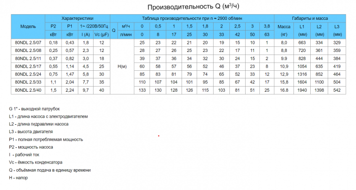 Насос скважинный NEEDLE 80NDL 2.5/17