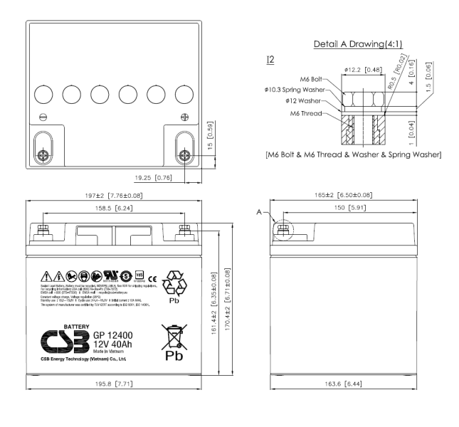 Акумуляторна батарея CSB GP 12400