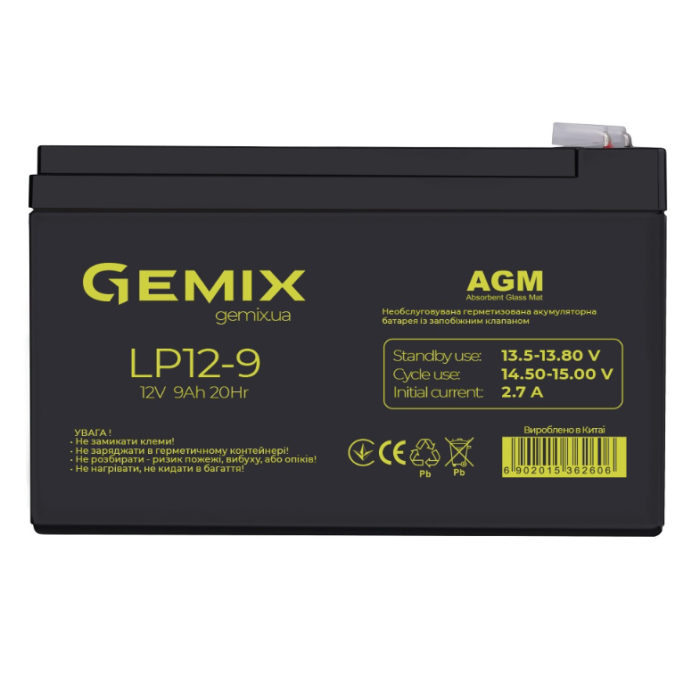 Акумуляторна батарея Gemix LP12-9.0