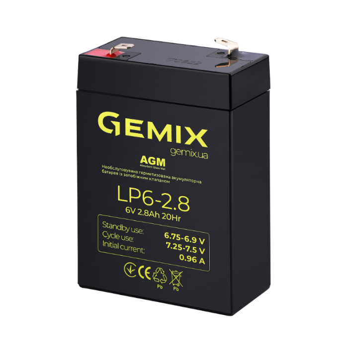 Акумуляторна батарея Gemix LP6-2.8
