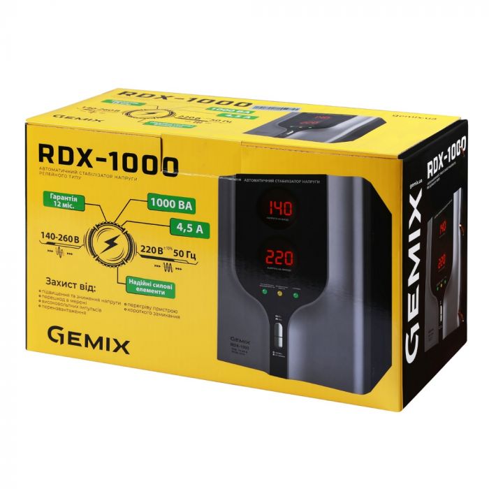 Стабілізатор напруги Gemix RDX-1000