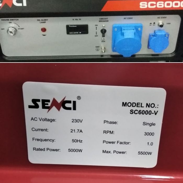 Генератор бензиновий Senci SC6000-V