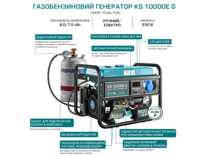 Генератор бензиновий Konner&Sohnen KS 10000E G