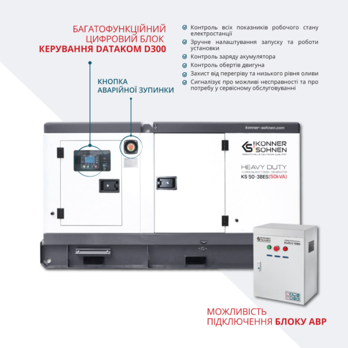 Дизельный генератор Konner&Sohnen KS 50-3BES