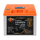Акумулятор LogicPower LP LiFePO4 12V (12.8V) 50 Ah (640Wh) (BMS 80A/40А) LCD для ДБЖ