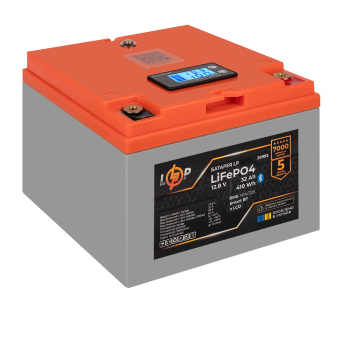 Акумулятор LogicPower LP LiFePO4 12.8V 32 Ah (410Wh) (BMS 40А/32A) Smart BT