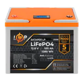 Аккумулятор LogicPower LP LiFePO4 12V (12.8V) 100 Ah (1280Wh) (BMS 80A/40А) LCD для ИБП
