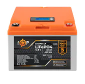 Акумулятор LogicPower LP LiFePO4 12V (12.8V) 32 Ah (410Wh) (BMS 30А/15A) LCD для ДБЖ
