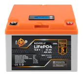 Акумулятор LogicPower LP LiFePO4 12V (12.8V) 32 Ah (410Wh) (BMS 50А/25A) LCD для ДБЖ