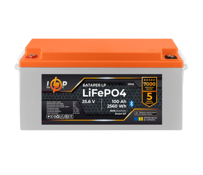 Акумулятор LogicPower LP LiFePO4 25.6V 100 Ah (2560Wh) (BMS 80А/50) Smart BT
