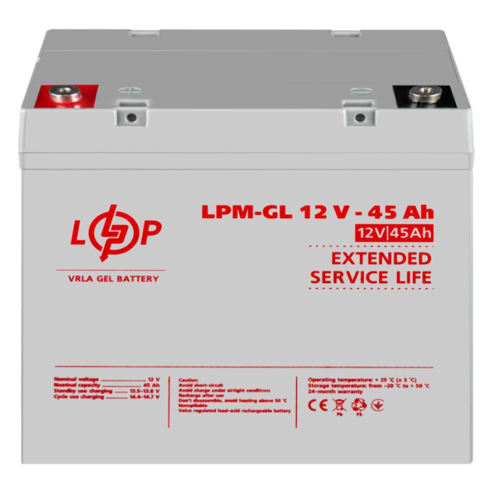 Акумулятор гелевий LogicPower LPM-GL 12V-45 Ah