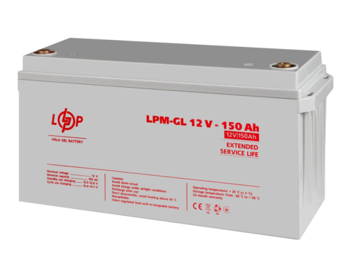 Акумуляторна батарея LogicPower LPM-GL 12-150AH (LP4155)