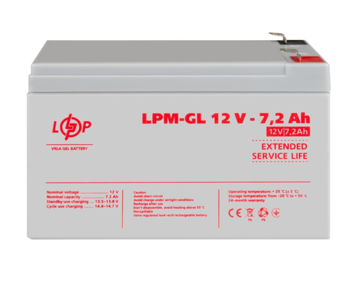 Акумуляторна батарея LogicPower LPM-GL 12V 7,2AH (LP6561)