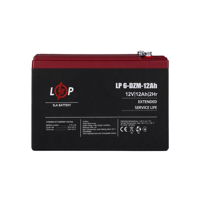 Тяговий свинцево-кислотний акумулятор LogicPower 6-DZM-12 Ah