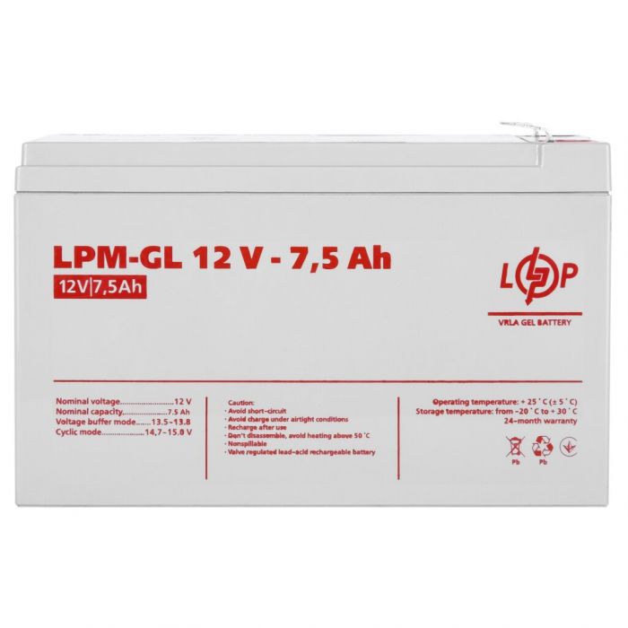 Акумуляторна батарея LogicPower LPM-GL 12V 7,5AH (LP6562)