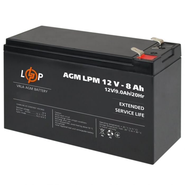 Акумуляторна батарея LogicPower LPM 12-8.0AH (LP3865)