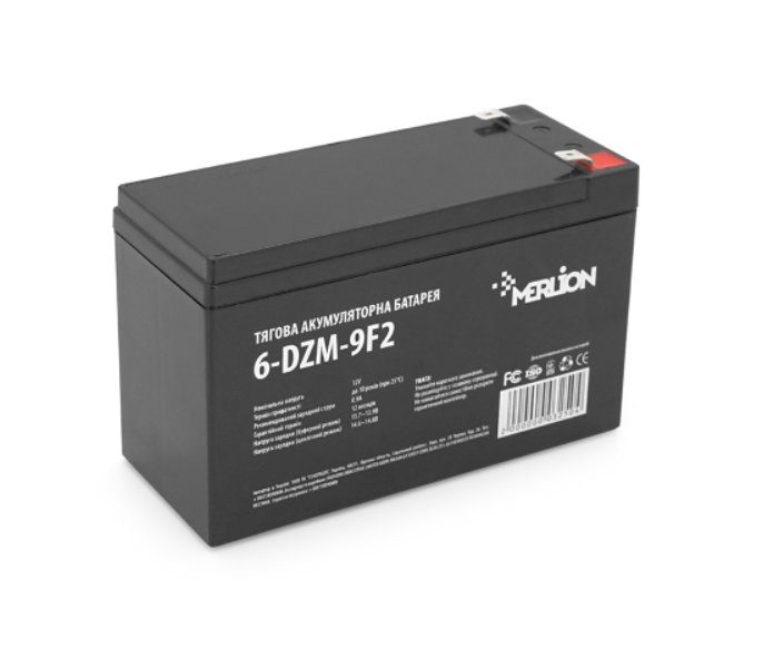 Тяговая аккумуляторная батарея AGM MERLION 6-DZM-9, 12V 9Ah F2