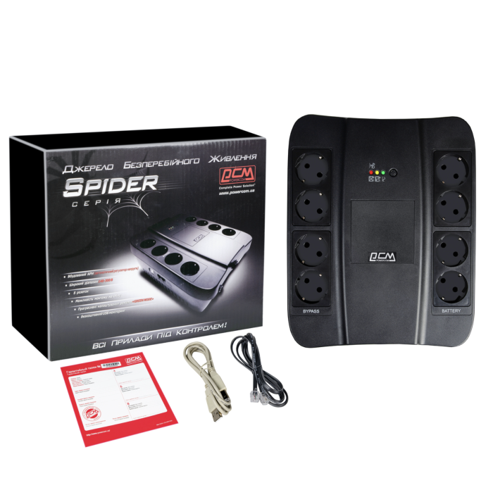 ДБЖ Powercom SPD-1000U (550 Вт) Schuko