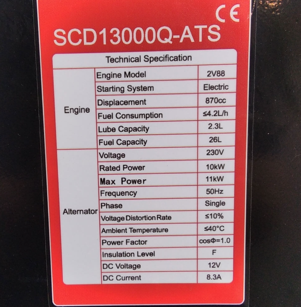 Дизельный генератор SENCI SCD 13000 Q ATS