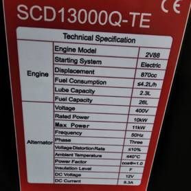 Дизельный генератор SENCI SCD 13000 Q TE
